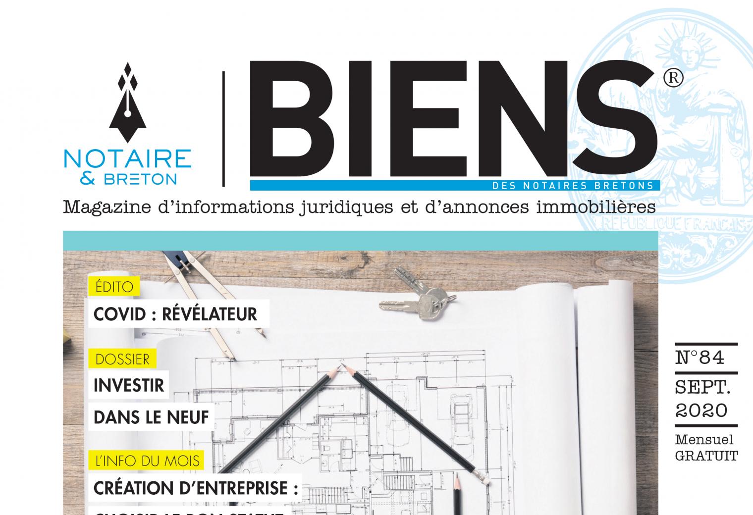 Magazine BIENS des notaires bretons _ Septembre 2020